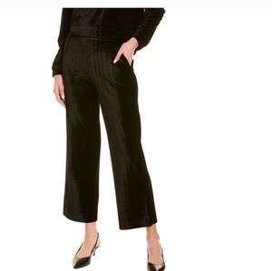 St. John Velveteen Crush Velvet Pants Black Sz XS